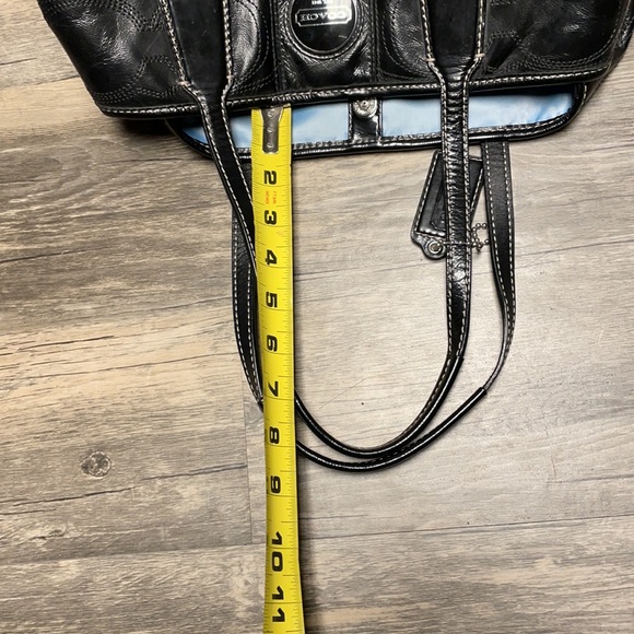 Coach Signature Stitched Patent Leather Logo Bag - Picture 17 of 17